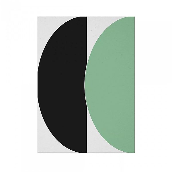 Paper Collective - Half Circles III Kunstdruck 30x40cm - grau, schwarz, grü günstig online kaufen