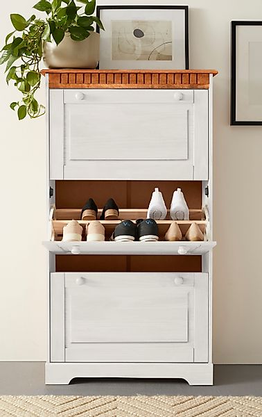 Home affaire Schuhschrank "Lisa", mit 3 Klappen, Höhe 134 cm, Breite 75 cm günstig online kaufen