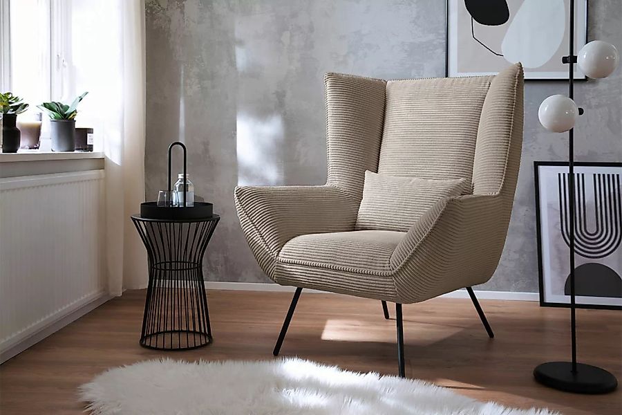KAWOLA Sessel IVA Relaxsessel Cord taupe günstig online kaufen