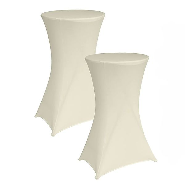 TRUTZHOLM 2x Stehtischhusse Husse Stretch Durchmesser 60cm Beige günstig online kaufen