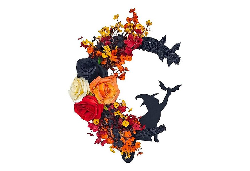 Kunstkranz Türkranz Halloween Deko Herbstdeko Herbstkranz mit Led Licht, Co günstig online kaufen