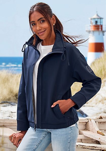 Elbsand Softshelljacke mit hohem, verstellbaren Kragen günstig online kaufen