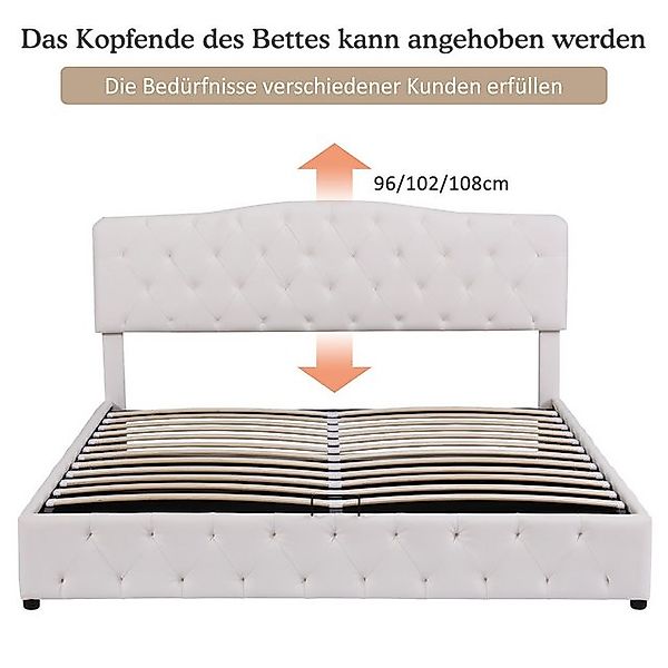 STILVORA Polsterbett 180x200 Doppelbett mit Stauraum Jugendbett mit verstel günstig online kaufen