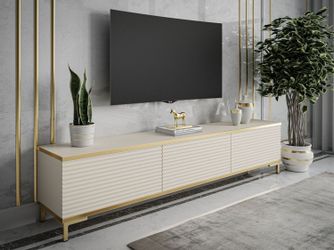 ALLHOUSE24 TV-Schrank RIVERA geriffelte Fronten goldene günstig online kaufen