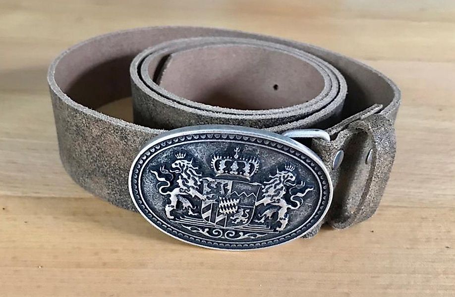 Pezzo D'oro Ledergürtel Trachtengürtel, Bayernschließe, braun-oliv,made günstig online kaufen