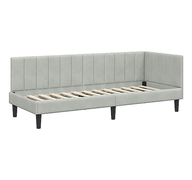vidaXL Bett Eckbettgestell mit Kopfteil Hellgrau 80 cm x 200 cm Samt (1-tlg günstig online kaufen