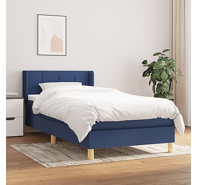 Vidaxl Boxspringbett Mit Matratze Blau 100x200 Cm Stoff günstig online kaufen
