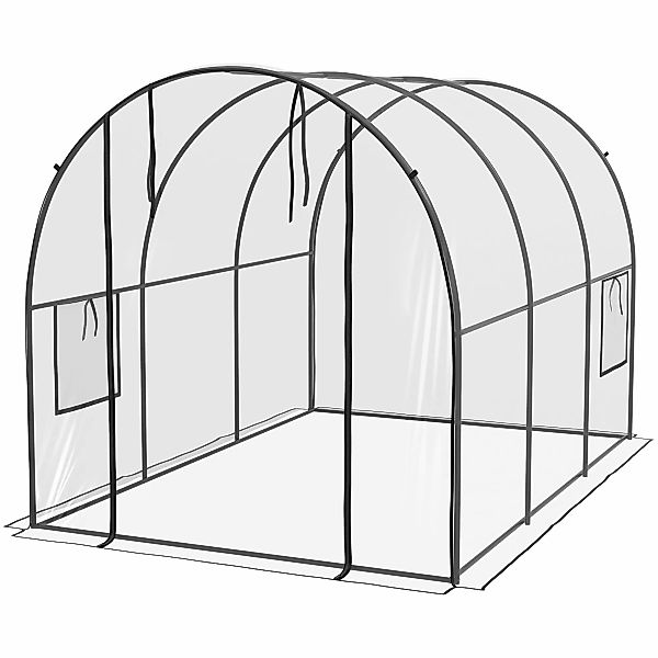 Outsunny Garten-Tunnelgewächshaus Gewächshaus für Tomaten Bodenfläche 6 m² günstig online kaufen