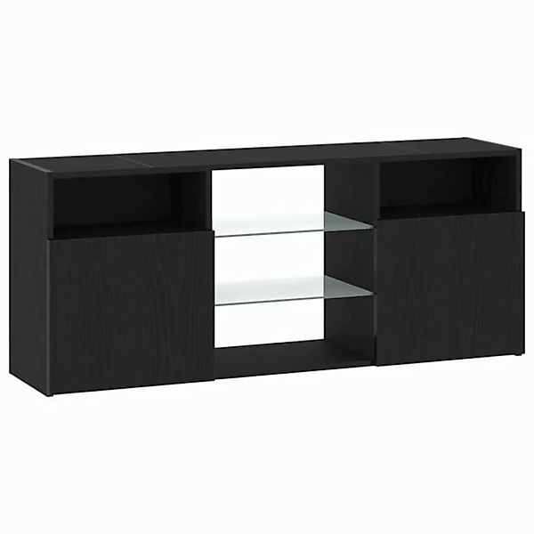 vidaXL TV-Schrank TV-Schrank mit LED-Leuchten Schwarz Eichen-Optik 120x30x5 günstig online kaufen