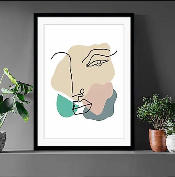 queence Bild »Nena«, Abstrakt, gerahmt, Gesicht, Abstrakt günstig online kaufen