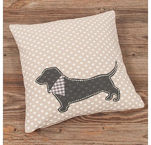 matches21 HOME & HOBBY Kissenbezüge Kissen-Bezug 30x30 cm Dackel Herzen wei günstig online kaufen