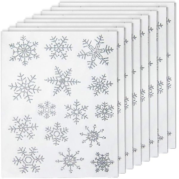 FELIXLEO Fensterdekoration 120 Stück weihnachtliche Schneeflocken-Fensterau günstig online kaufen