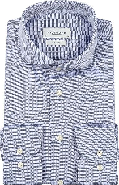 Profuomo Basketweave Hemd Blau   - Größe 42 günstig online kaufen