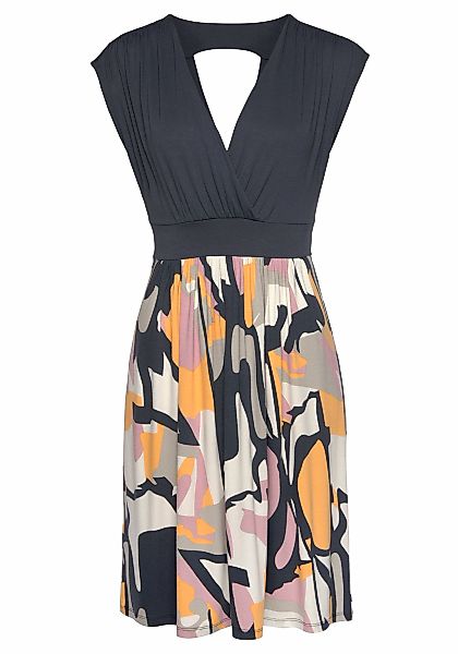 LASCANA Sommerkleid mit Rückenausschnitt in Wickeloptik, kurzes Strandkleid günstig online kaufen