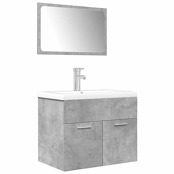 vidaXL 3-Tlg Badmöbel-Set Betongrau Holzwerkstoff 3324893 günstig online kaufen