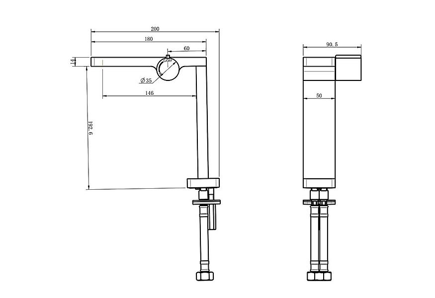 Bernstein Waschtischarmatur NT3220B Hoher Auslauf - Wasserhahn in Schwarz günstig online kaufen