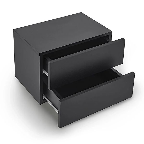 Juskys Wandschrank Nachttisch 40x29x30 cm mit 2 Schubladen Schwarz günstig online kaufen