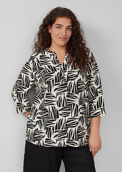 s.Oliver Kurzarmbluse Bluse Bluse aus strukturiertem Viskosemix mit All-ove günstig online kaufen