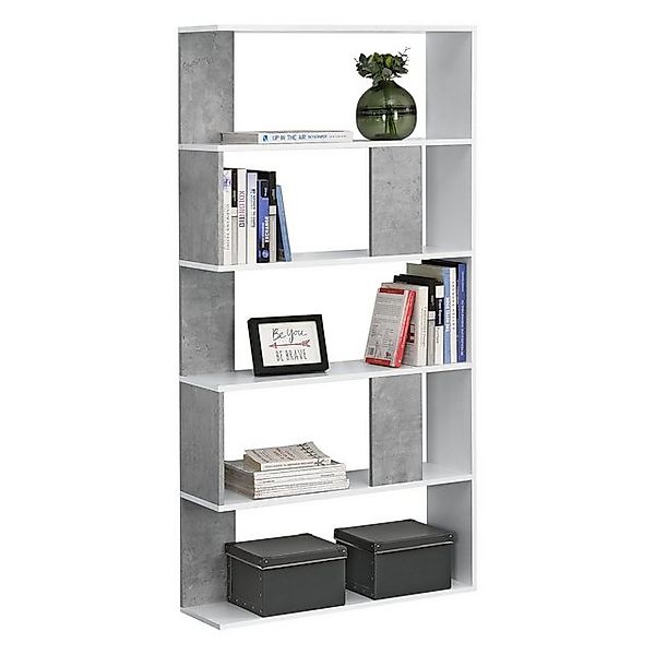 en.casa Bücherregal, »Aneby« Regal mit 5 Ablageflächen 159x80x23,5cm Weiß/B günstig online kaufen