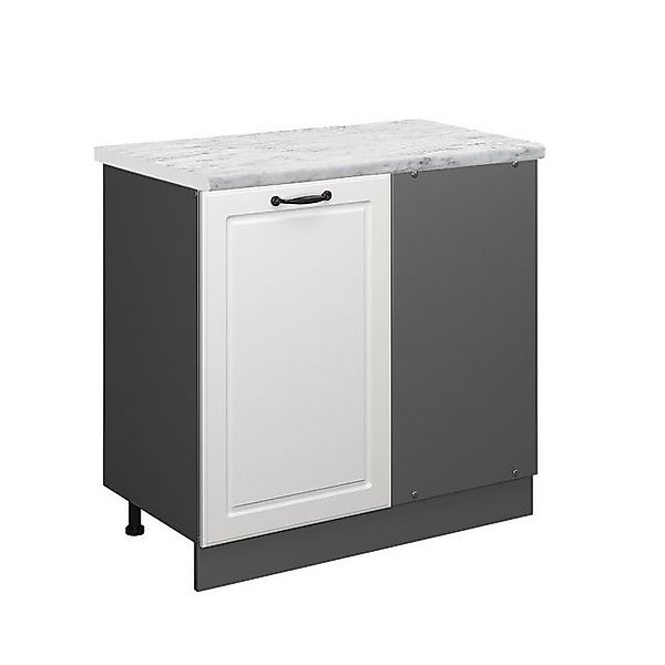Vicco Eckunterschrank R-Line Küchen Eckschrank Weiß Landhaus/Anthrazit 86 c günstig online kaufen