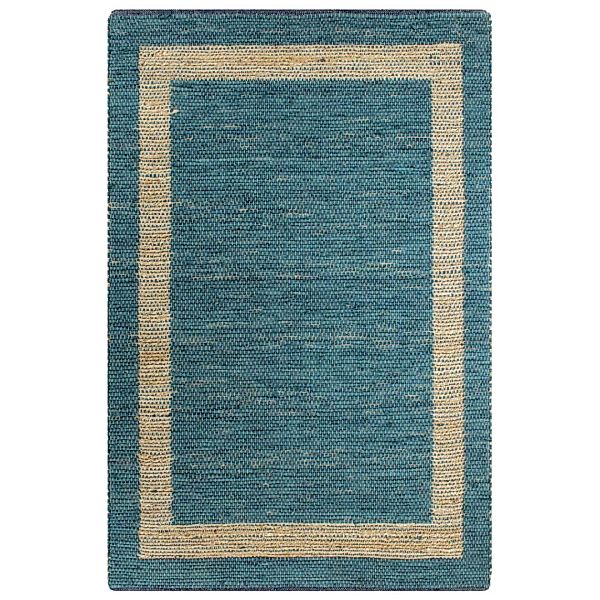 Teppich Handgefertigt Jute Blau 80x160 Cm günstig online kaufen