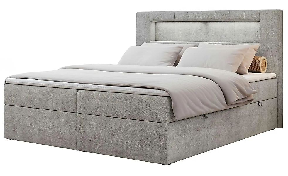 Boxbett mit Bettkasten Gold 5 ¦ grau ¦ Maße (cm): B: 200 H: 103 Betten > Ko günstig online kaufen