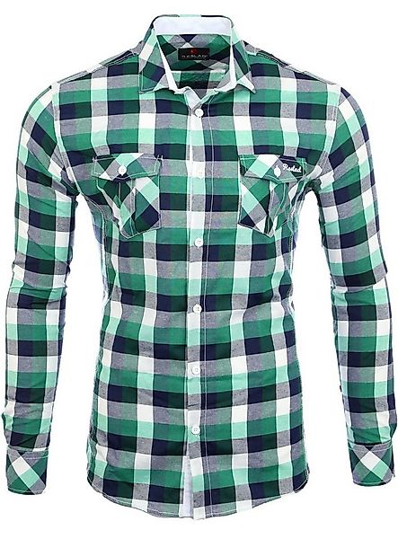 Reslad Langarmhemd Reslad Herren Hemd Orlando RS-7060 (3-tlg) kariertes Kon günstig online kaufen