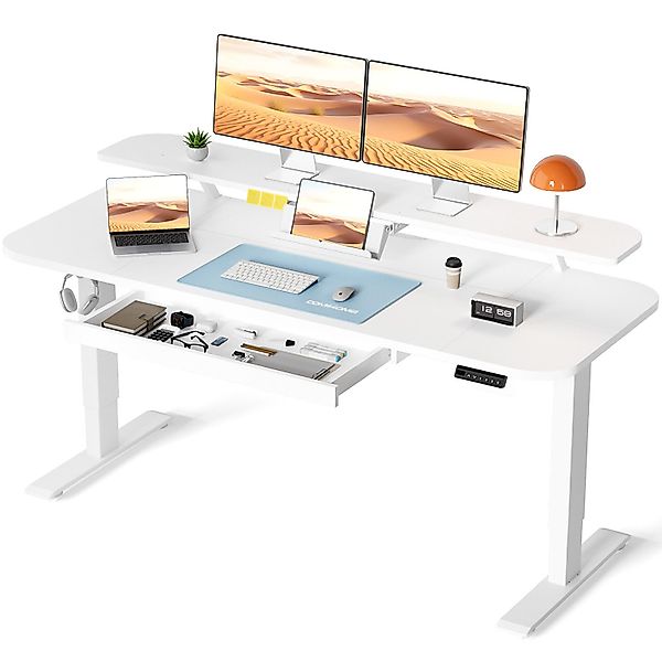 COMHOMA Schreibtisch Höhenverstellbarer Schreibtisch Elektrischer, 120x60cm günstig online kaufen