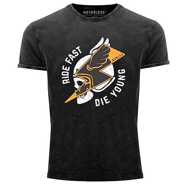 Neverless Print-Shirt Neverless® Herren T-Shirt Vintage Shirt Printshirt Ro günstig online kaufen