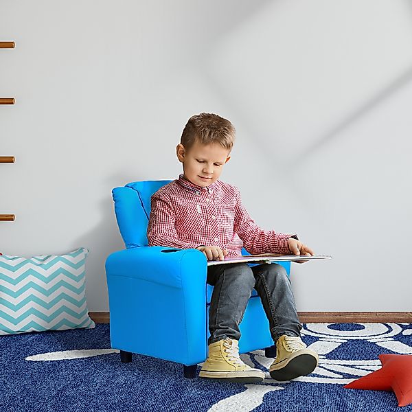 HOMCOM Kindersessel mit Liegefunktion Minisofa für Kinder 3-6 Jahre Blau mi günstig online kaufen