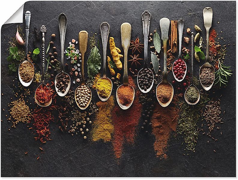 Artland Wandbild "Kräuter Gewürze Schiefer" Lebensmittel 1 Stk. tlg. als Al günstig online kaufen