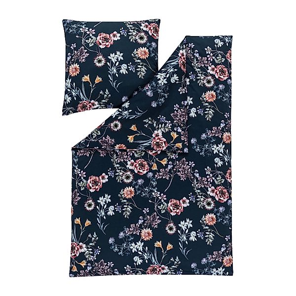 Estella Interlock Jersey Bettwäsche Laurena 6947-625 Nachtblau 135x200 günstig online kaufen
