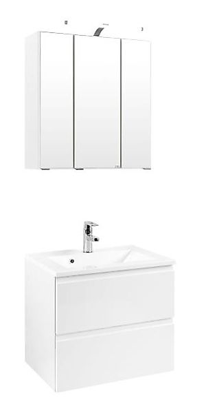 Waschtisch-Set 60 Cardiff inkl LED Beleuchtung von Held Möbel Weiß günstig online kaufen