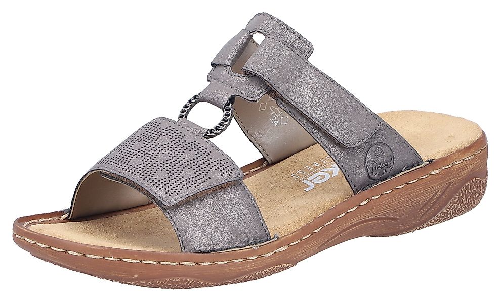Rieker Pantolette Sommerschuh, Schlappen, Urlaubschuh, Klettschuh günstig online kaufen