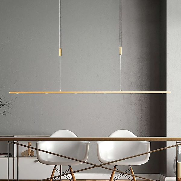 Quitani LED-Pendellampe Tolu, Länge 139 cm, messing günstig online kaufen