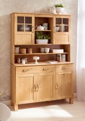 Home affaire Küchenbuffet "Alby" Breite 125 cm, 2 Glastüren, 2 Schubladen günstig online kaufen