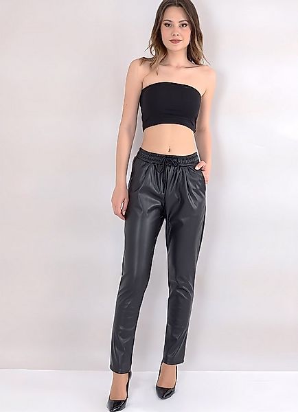 fashionshowcase Lederhose Damen Kunstleder-Jogger mittlere Taille – Outdoor günstig online kaufen