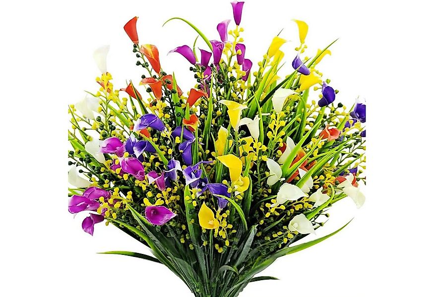 Kunstblumenstrauß Künstliche Blumen Balkon Kunstblumen Wetterfest Außen Blu günstig online kaufen