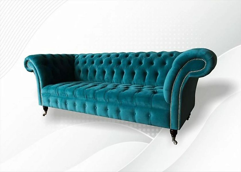 JVmoebel Chesterfield-Sofa Gemütliches Türkis Sofa Couch Chesterfield Luxus günstig online kaufen