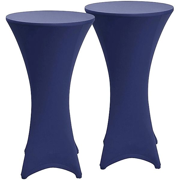 Beautissu Stella Stehtischhusse Ø 70cm Blau 2tlg günstig online kaufen