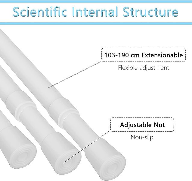 Youyijia Duschvorhangstange Gardinenstange ohne Bohren, vorhangstange günstig online kaufen