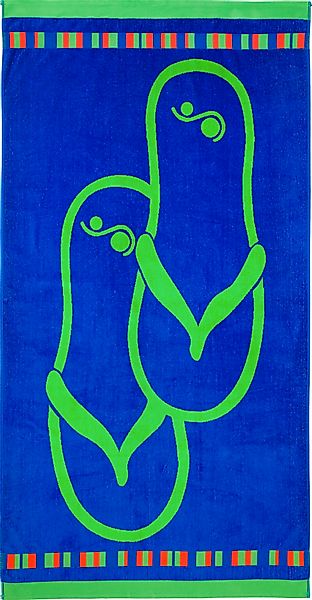 Gözze Strandtuch "FlipFlop" Badetuch, mit Motiv, reine Baumwolle günstig online kaufen