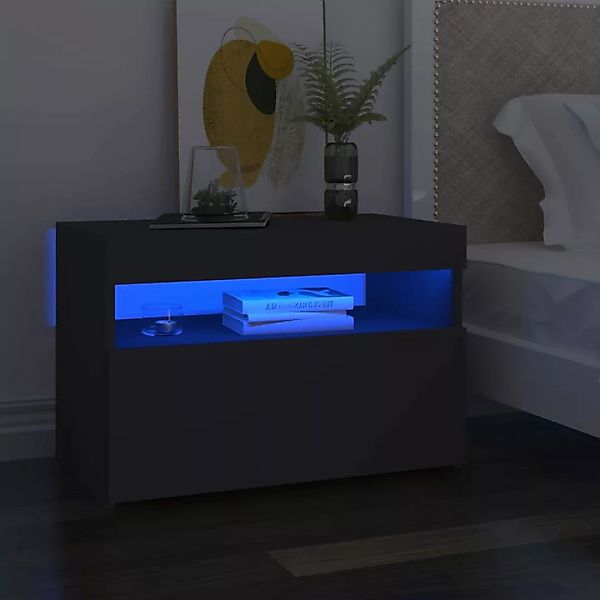 Nachttisch Mit Led-leuchten Grau 60x35x40 Cm Spanplatte günstig online kaufen