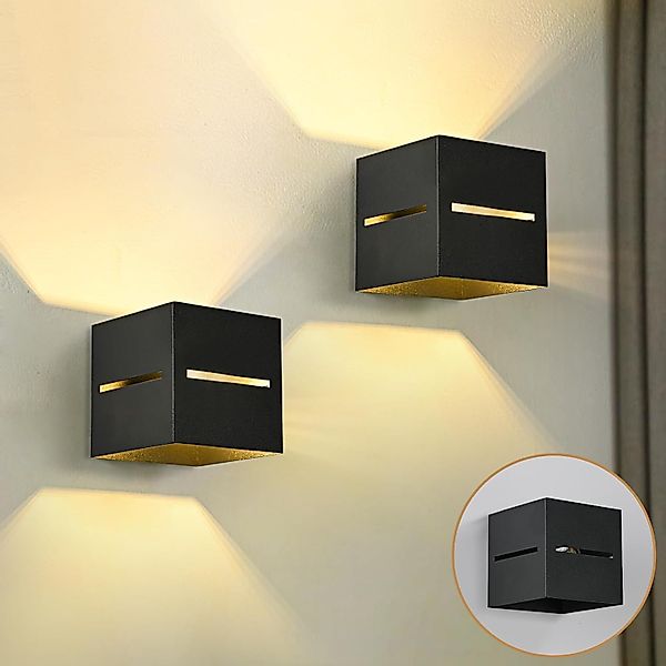 Vivitar LED Wandleuchte Innen Schwarz Gold günstig online kaufen