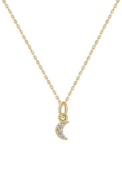 Dear Me Goldkette für Damen Kristalle & Halbmond Anhänger, 375 Gold, 9K Mas günstig online kaufen