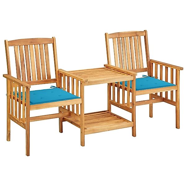 vidaXL Gartenstühle mit Teetisch und Kissen Akazie Massivholz 3061279 günstig online kaufen