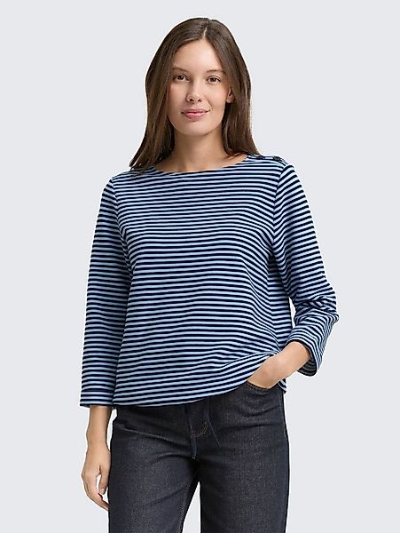 TOM TAILOR 3/4-Arm-Shirt T-Shirt Langarmshirt mit Knopf-Details günstig online kaufen