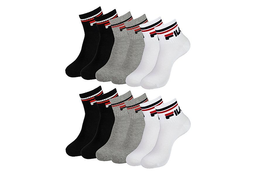 Fila Kurzsocken Quarter Socks Calza (6-Paar) im sportlichen Look mit Rippbü günstig online kaufen