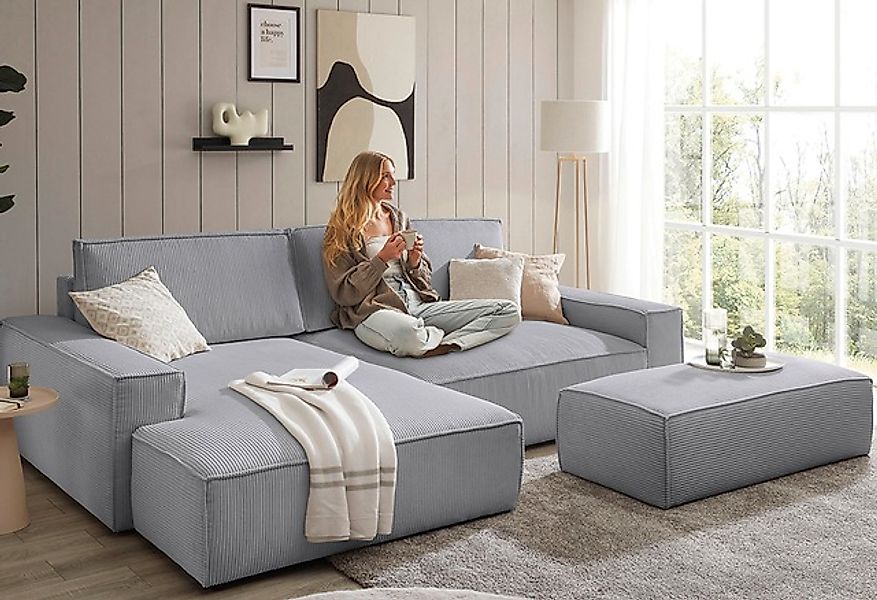 Home affaire Polsterecke »NEU: SHERWOOD XXL tief, L-Form mit Schlaffunktion günstig online kaufen