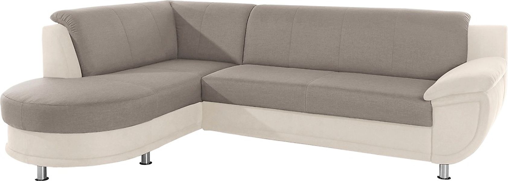 TRENDMANUFAKTUR Ecksofa »Rondo 3, zeitlos und bequem, Materialmix, breite A günstig online kaufen